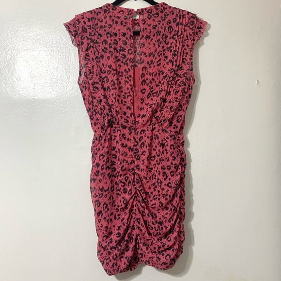 ALL SAINTS 🔹 Hali Roar Ruched Leopard Print Mini Dress - Size 6 - Picture 7 of 16